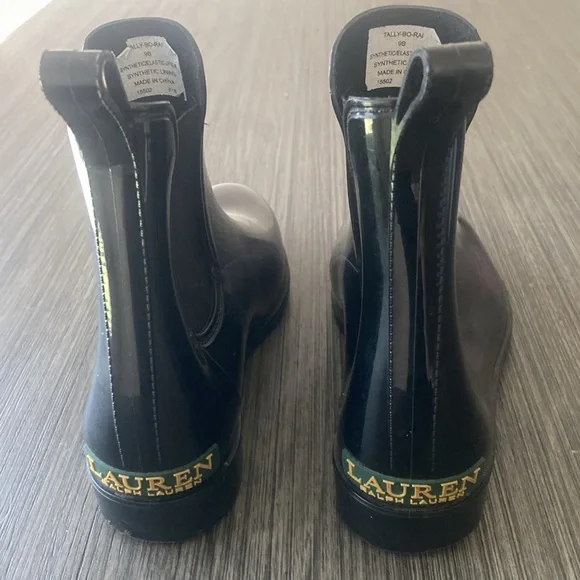 Lauren Ralph Lauren Black Ankle Boots/Rain - Picture 3 of 5